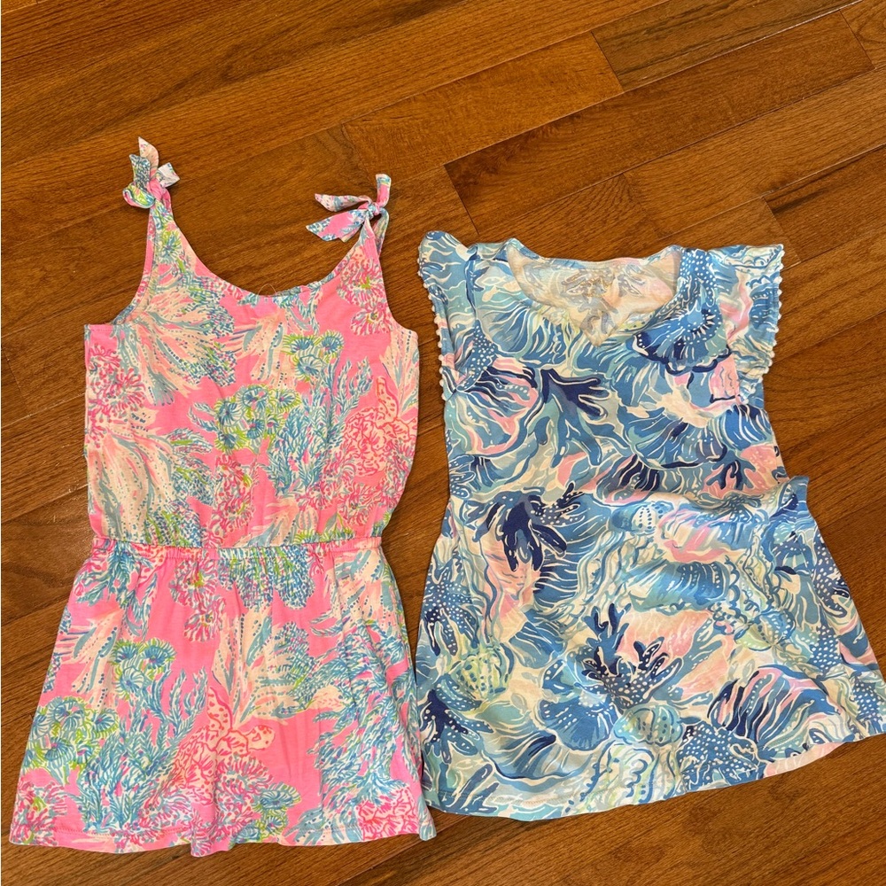 Lilly Pulitzer romper and dress bundle. Size medium. Perfect condition.